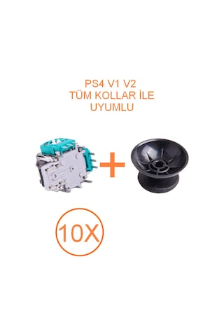 10 Adet Ps4 Analog Motoru + Topuz Başlık Set