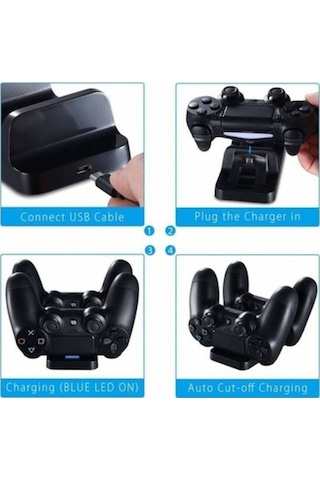 Dobe PS4 Uyumlu Şarj İstasyonu Çift Kol Joystick