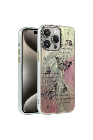 Apple Uyumlu iPhone 14 Pro Uyumlu Kılıf Blade Aynalı Desenli Kapak - Desen 6 Renkli