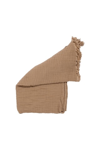 Unisex Kahve Püsküllü 4 Kat Battaniye 80x120 Çok Renkli