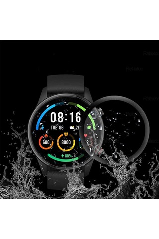 Kilifone - Xiaomi Mi Watch Color Uyumlu - Ekran Koruyucu Pmma Pet Saat Ekran Koruyucu - Şeffaf
