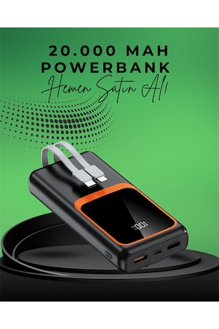 20000 Mah Taşınabilir Powerbank Çok Kablolu, Hızlı Şarj Destekli 22.5w Diğer 75342252