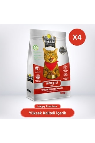 Happy Sığır Etli Kuru Kedi Maması 2 KG