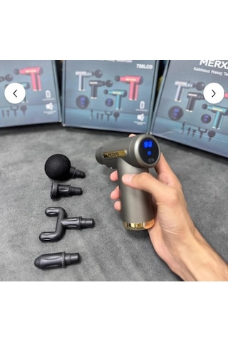 Merxas 720lcd Profesyonel Masaj Tabancası Ekranlı Masaj Aleti 4 Başlıklı Kablosuz Masaj Tabancası Her Renk Mevcut