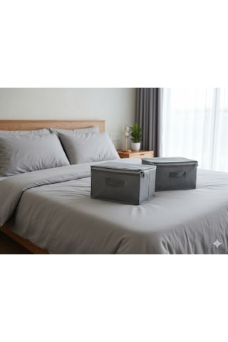 2'li Gri Çorap Hurcu Çok Amaçlı Dolap Içi Ve Çekmece Içi Düzenleyici 29x24x17 Cm Gri