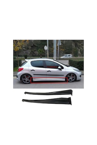 Peugeot 207 Yan Marşpiyel Seti Mat Siyah Plastik 2 Adet