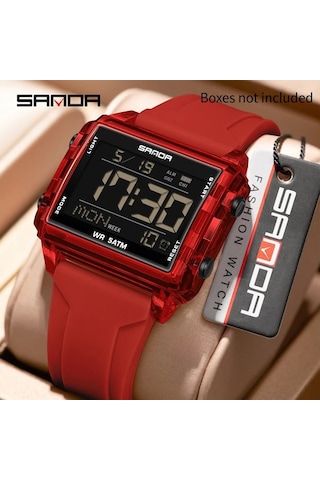 Primepickings Sanda Erkek Digital Saat Kronometre Alarm 5atm Su Geçirmez Siyah Rose Gold Diğer