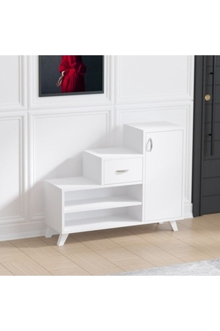 Decormet Retro Ayakkabı Dolabı Beyaz Beyaz
