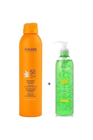 Babe Transparent Sunscreeen Spray SPF50 200 ML + Aloe Vera Jel 90 ML