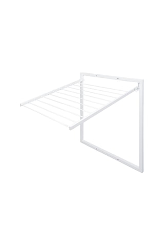 Duvara Monte Katlanabilir Ergonomik Çamaşır Havlu Kurutma Askılık 11 Paslanmaz Çelik Çubuk 70x60 Cm Beyaz
