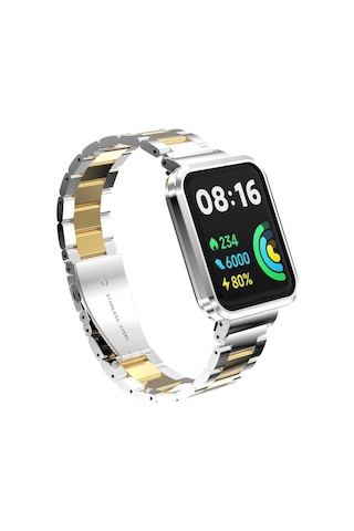 Xiaomi Redmi Watch 2 Lite Uyumlu Krd-60 Metal Mkst Kordon-gümüş-gold