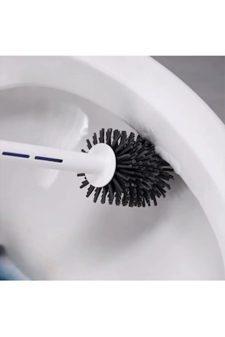 Geseus Deterjan Hazneli Silikon Klozet Fırçası Klozet Temizleme Fırçası Beyaz