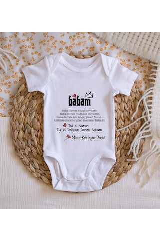Bitmeyenkartus Bk Kids Isimli Iyi Ki Doğdun Canım Babam Tasarımlı Bebek Body Zıb Beyaz