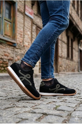Pepita E472 Rahat Özel Tasarım Spor Sneaker Erkek Ayakkabı Siyah