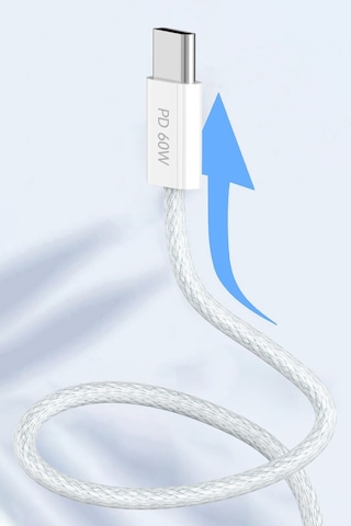 Earldom EC-190CC 2 M 60 W Apple iPhone 15 Serisi ile Uyumlu Type-C to Type-C PD Hızlı Şarj Kablosu