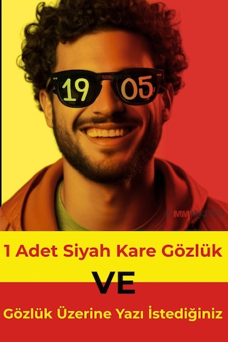 Parti Gözlüğü Sarı Kırmızı Yazılı Gözlük Şampiyonluk Kutlaması İçin Sarı Kırmızı Yazılı Gözlük