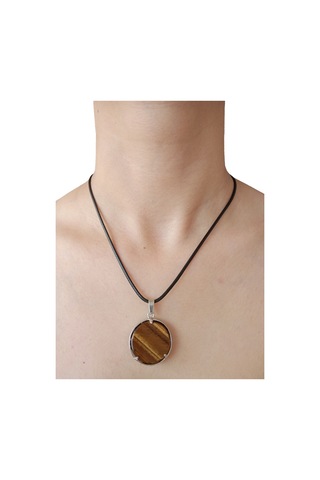 Kaplangözü Doğal Taşlı Hayat Ağacı Çelik Kolye - Kadın