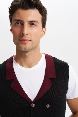 Arma Erkek Slim Fit Örme Likralı Pike Yelek Kısa Kollu, %90 Akrilik %10 Wool K0yyo0857 Siyah - Antrasit