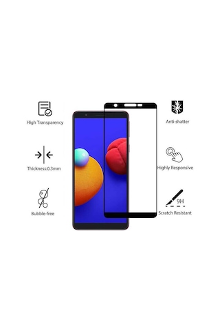 Zore Samsung Galaxy A01 Core Uyumlu Kenarları Kırılmaya Dayanıklı Cam Ekran Koruyucu
