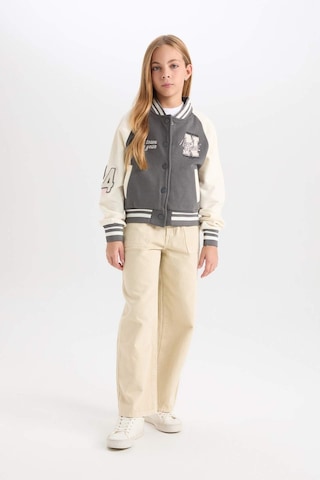 DeFacto Kız Çocuk Nakışlı Kolej Yaka Çıtçıt Kapamalı Kalın İçi Yumuşak Tüylü Bomber Hırka D3108A824WNAR58 Antrasit