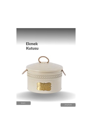 Ekmek Sepeti Metal Ekmeklik Krem 27x27x19 Cm Krem
