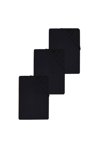 3 Adet Düz Pamuklu Tek Kişilik 80 X 200 + 30 Cm Lastikli Penye Çarşaf Siyah