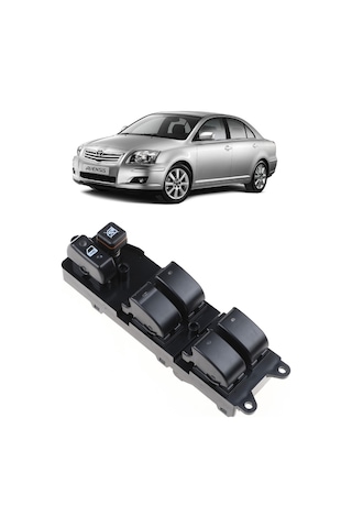 Toyota Avensis 2003 - 2008 Uyumlu Ön Sol Kapı Dörtlü Cam Açma Düğmesi Siyah 84820-0f030