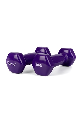 Gymo Hex Shape Vinil Dambıl 2x1kg Mor
