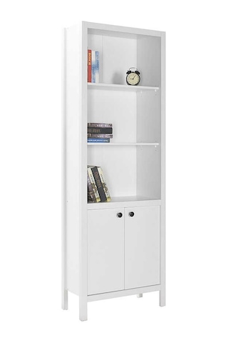 Rustik 5 Raflı Kapaklı Kitaplık-mat Beyaz 66 x 196 x 32 CM Gxyxd