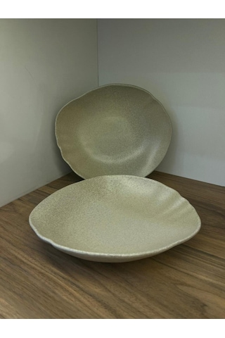 2li Sahara Tone Deep Plate 27 Cm 1010cc Çok Amaçlı Servis / Sunum Tabağı/meze/aperatif/makarna Çok renkli