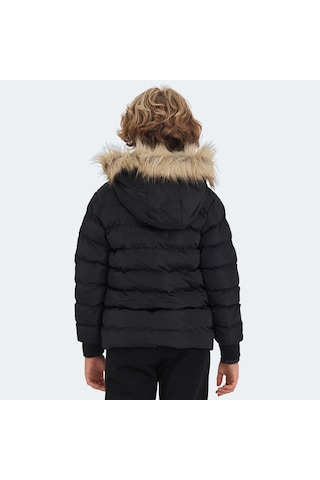 Slazenger CALISTO Çocuk Kapüşonlu Şişme Siyah Mont & Kaban