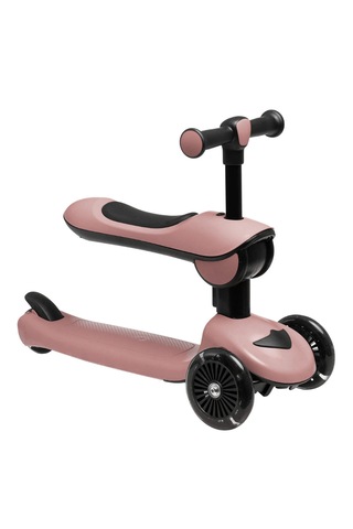 Casual 3 Tekerlekli Işıklı Katlanabilir Oturaklı Scooter Somon