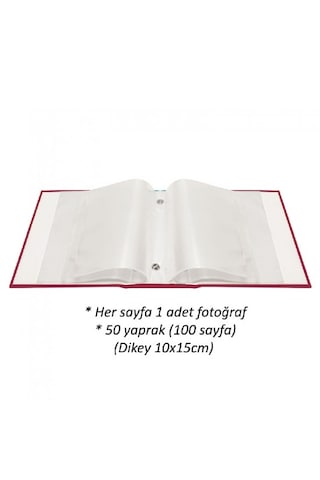 Albüm 10x15 Fotoğraf Albümü 50 Yaprak 100 Fotoğraf Kapasiteli Renklerde Ton Farkı Olabilir