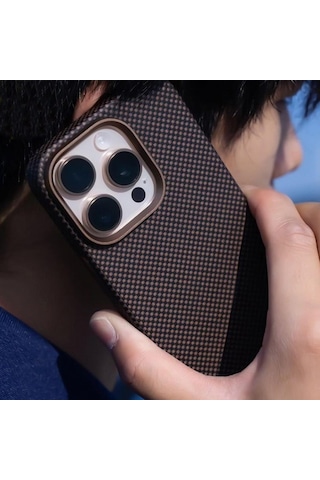 Mr. Gorilla Apple iPhone 16 Pro Uyumlu Aramid Karbon Fiber Serigrafi Baskı Magsafe Özellikli Kılıf