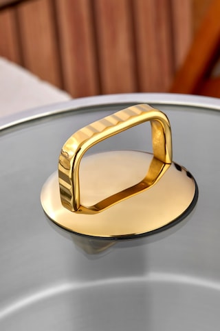 Cooker 22 Cm Bomonti Paslanmaz Çelik Gold Kulplu 4,3 Litre Derin Tencere Altın