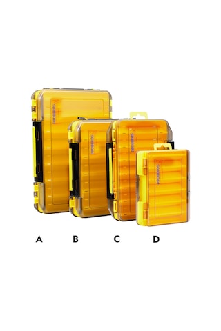 Proberos H1000 Çift Taraflı Yem Kutusu Yem Aksesuarları İçin El Tipi Çift Katmanlı Saklama Kutusu, Stil: Bir Model Sarı