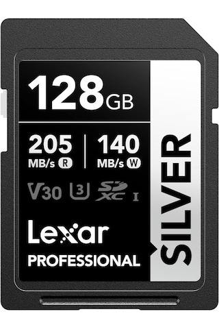 Lexar 128 GB Silver Plus SD Uhsı V30 U3 205 MB/s Hafıza Kartı