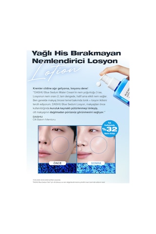 Yağ - Nem Dengesi Sağlayan Hyalüronik Asit İçerikli Nemlendirici Losyon Dashu Blue Sedum Lotion