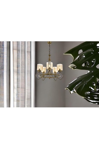 Avonnı Av601355e Eskitme Kaplama Avize E27 Metal Dekoratif Salon Aydınlatma Af3-3793 - Teşhir Bronz