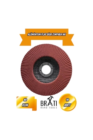 Avuç İçi Taşlama Flap Disk Zımpara 115 X 22 Mm 80 Kum 10 Adet