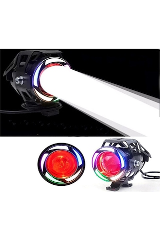 Motosiklet Sis Farı Drs U7 Led Mercekli Angel Xenon Far 2 Adet Takım