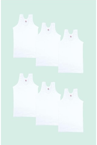 Ceylanoğlu 6'lı Ribana Erkek Çocuk Atlet-328 Beyaz