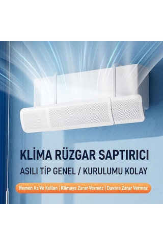 Coverzone Ayarlanabilir Split Tipi Klima Hava Yönlendirici Filtre 57-96 Cm, Klima Siperliği, Çarpma Önleyici Aparat,