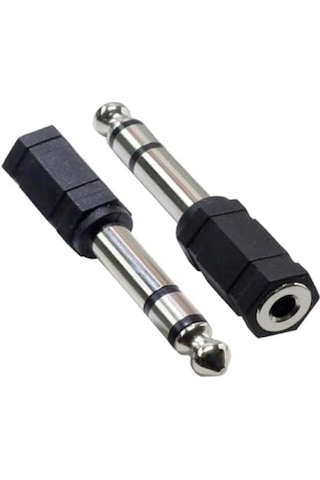 Gitar Anfi Amfi Kablo Jak Dönüştürücü Jack Çevirici Erkek 6.5mm Dişi 3.5mm Çivi Gitar Arkasıince