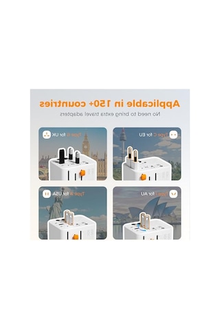 5 Usb Portlu Evrensel Seyahat Adaptörü, Uluslararası Kullanım