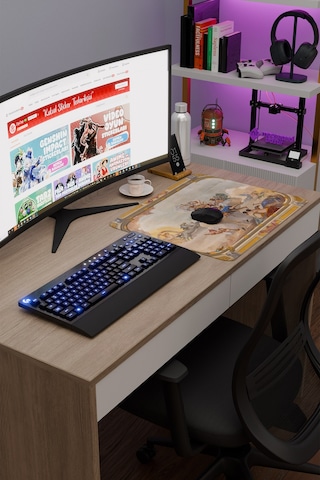 Ortaçağ Sanat Kaymaz Dikişli Kauçuk Oyuncu Mousepad V1 - 48x40 Xl Gaming Mouse Pad Fare Altlığı