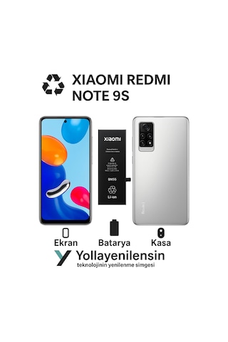 Xiaomi Redmi Note 9s Kiti Ekran + Batarya + Arka Kasa Model Uyumlu, Yüksek Kalite Parça Xiaomi Redmi Note 9s Kiti Ekran + Batarya + Arka Kasa Model Uyumlu, Yüksek Kalite Parça