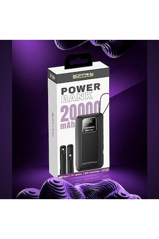 Hy-320 20.000 Mah Powerbank 22.5w Type-c + Lightning Çıkışlı Siyah