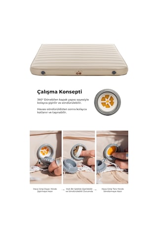 Otomatik Şişme 10cm Yükseliğinde Konforlu Sunger Yatak