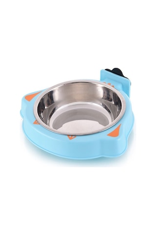 Cbtx Evcil Hayvan Mama Kasesi Köpek Kafesi Asılı Paslanmaz Çelik Sabit Kase Mavi